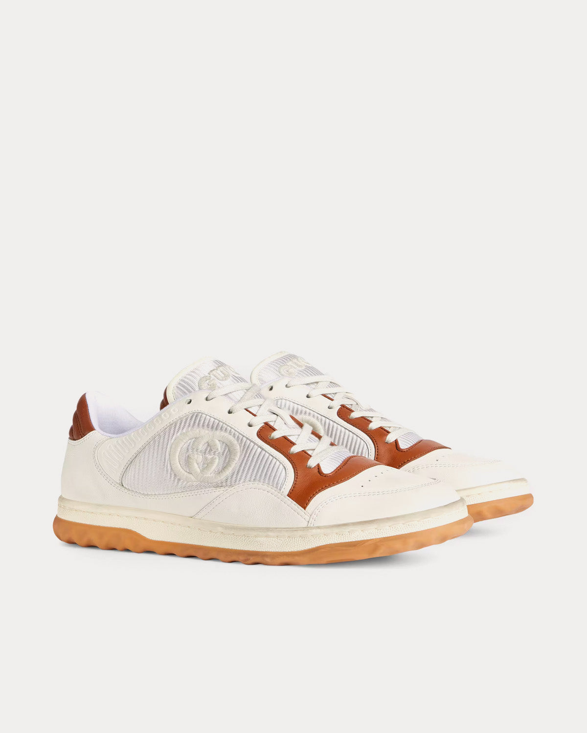 Gucci MAC80 Leather Off White / Brown Low Top Sneakers - 3