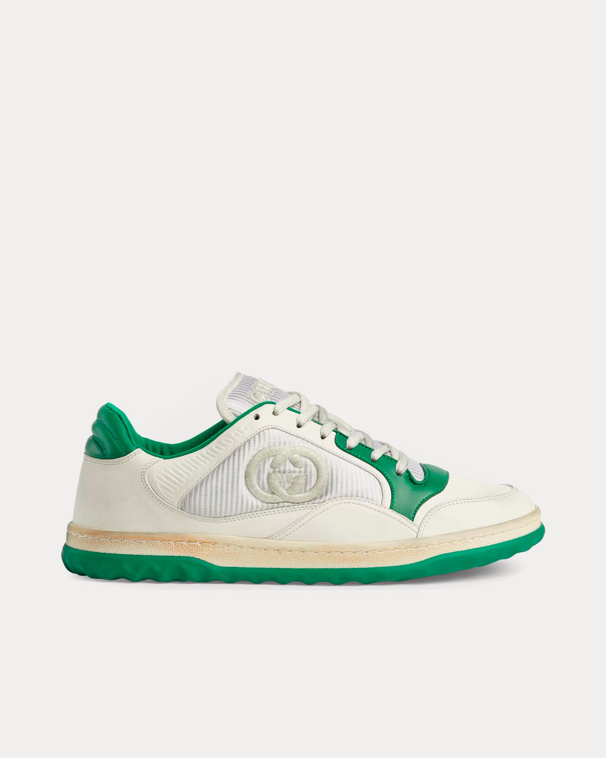 Gucci - MAC80 Leather Off White / Green Low Top Sneakers