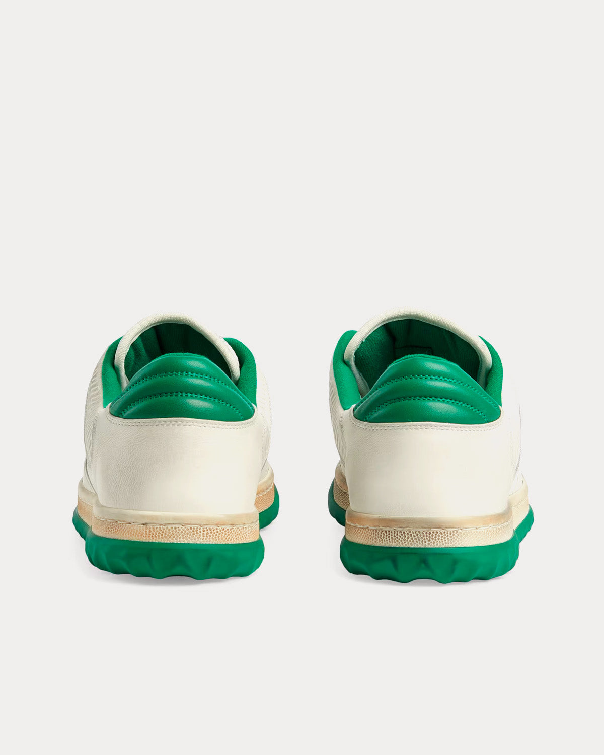 Gucci - MAC80 Leather Off White / Green Low Top Sneakers