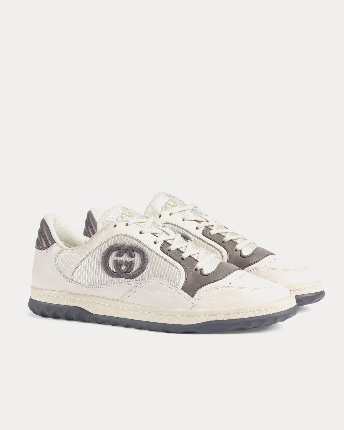 Gucci MAC80 Leather Off White / Grey Low Top Sneakers - 3