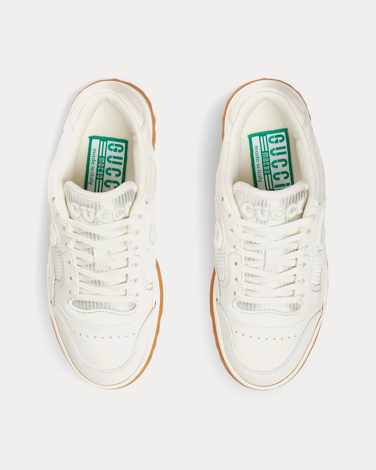 Gucci MAC80 Leather Off White Low Top Sneakers - 2