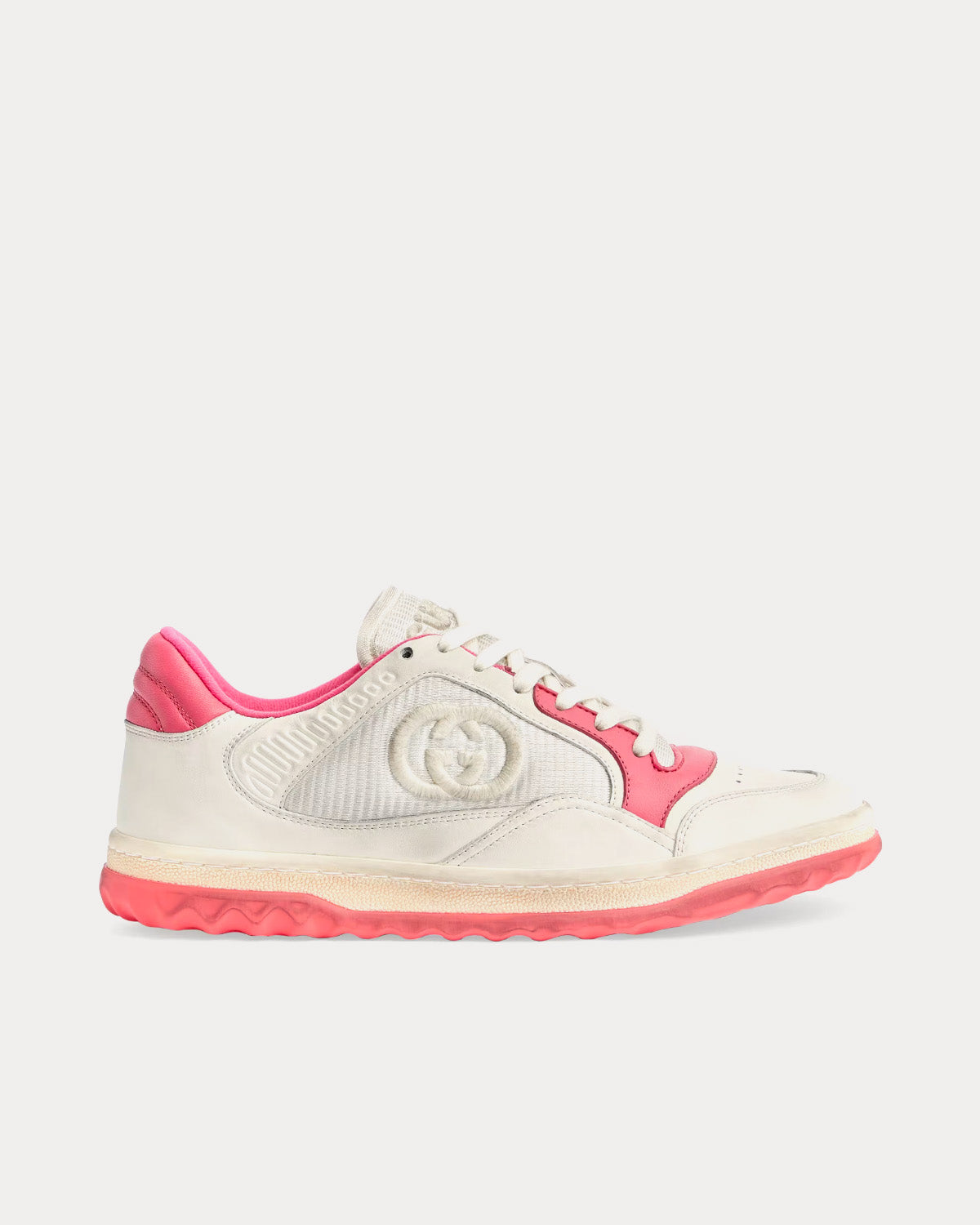 Gucci MAC80 Leather Off White / Pink Low Top Sneakers - 1