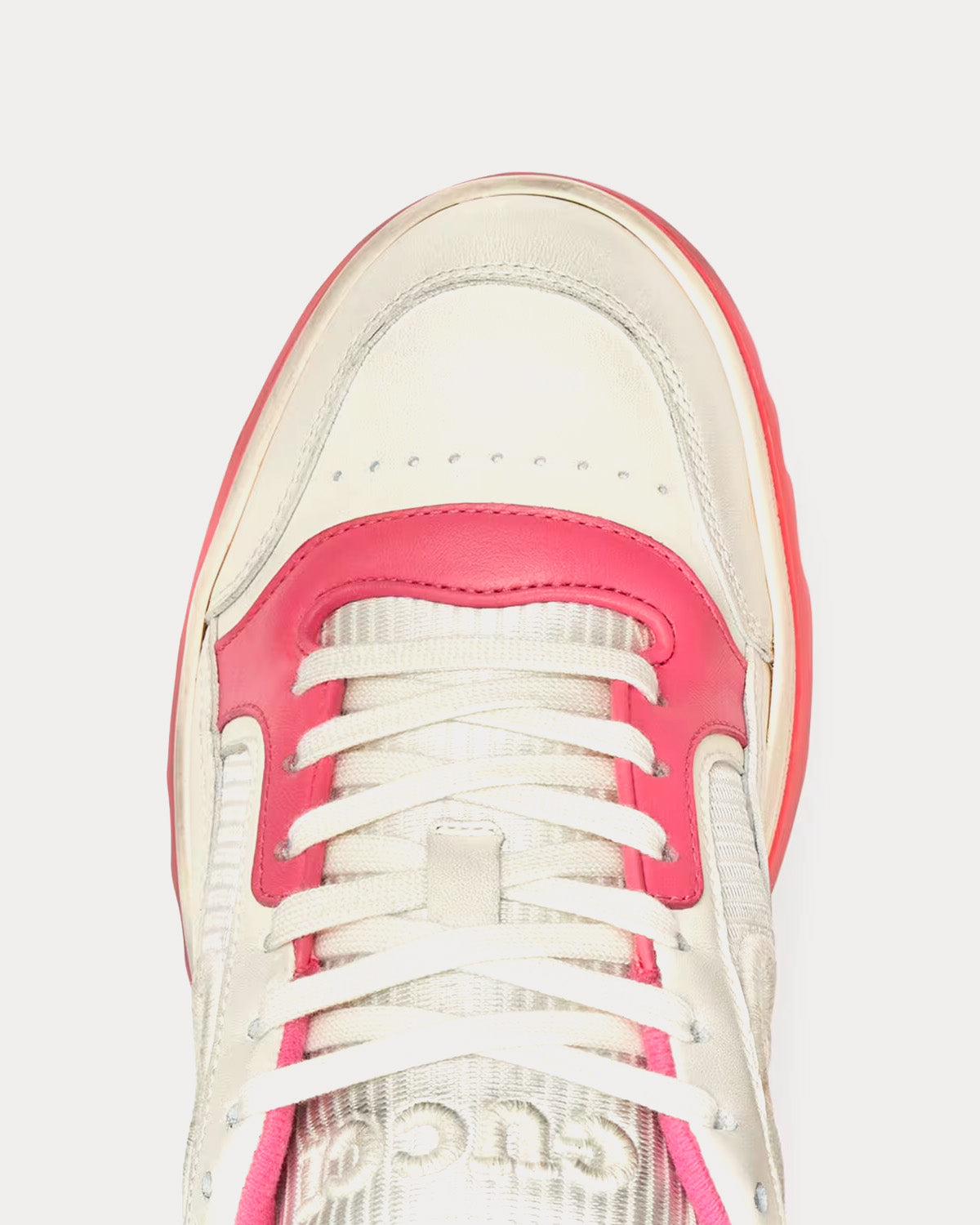 Gucci MAC80 Leather Off White / Pink Low Top Sneakers - 5