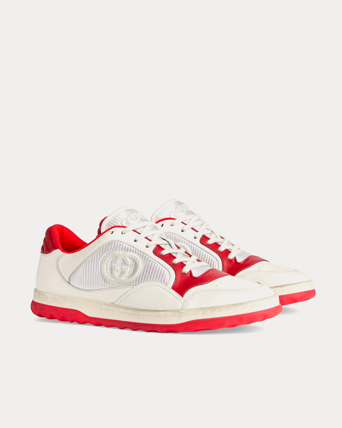 Gucci MAC80 Leather Off White / Red Low Top Sneakers - 3