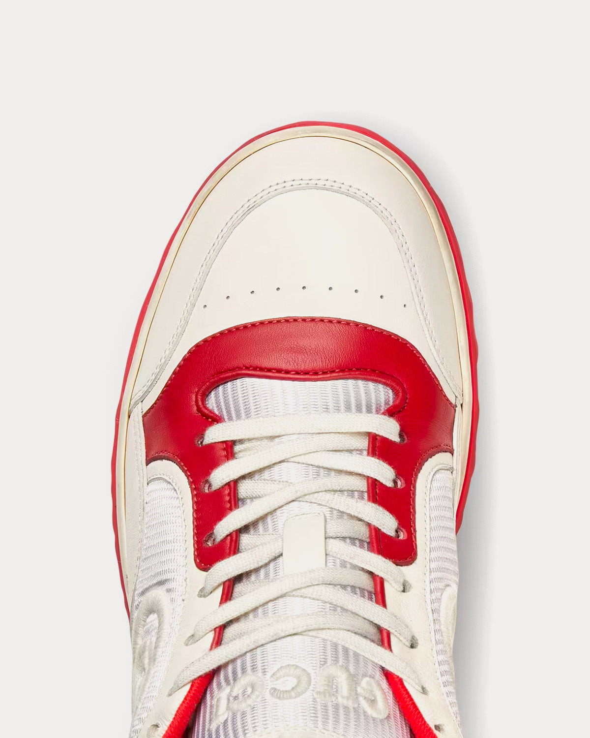 Gucci MAC80 Leather Off White / Red Low Top Sneakers - 5