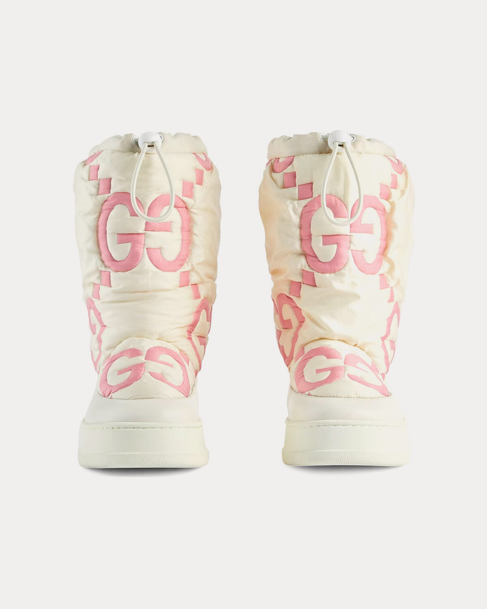 Gucci GG Nylon White Pink Matelasse Maxi Boots Sneak in Peace