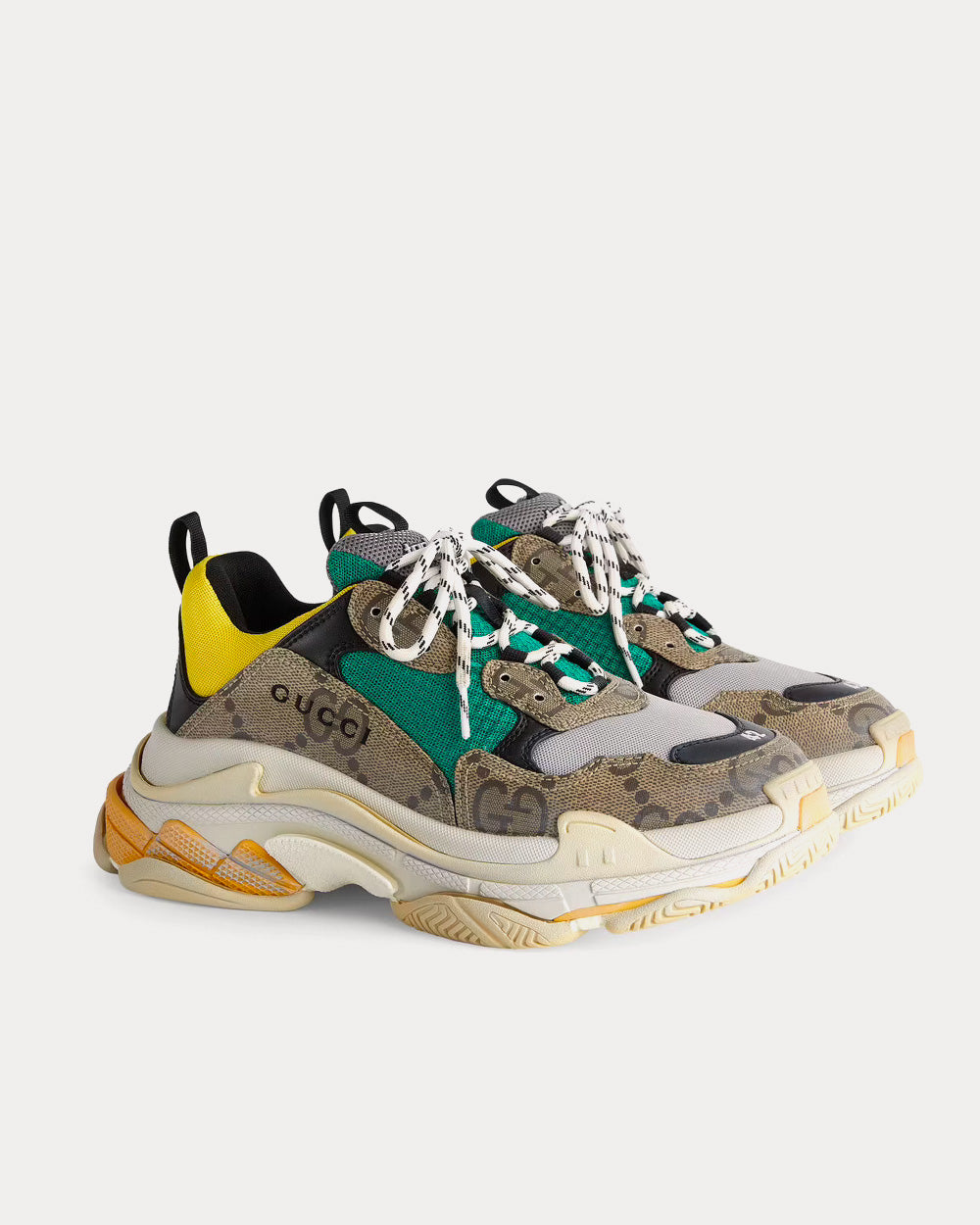 Gucci x Balenciaga Triple S 'The Hacker Project' Blue / Yellow Low Top Sneakers - 3