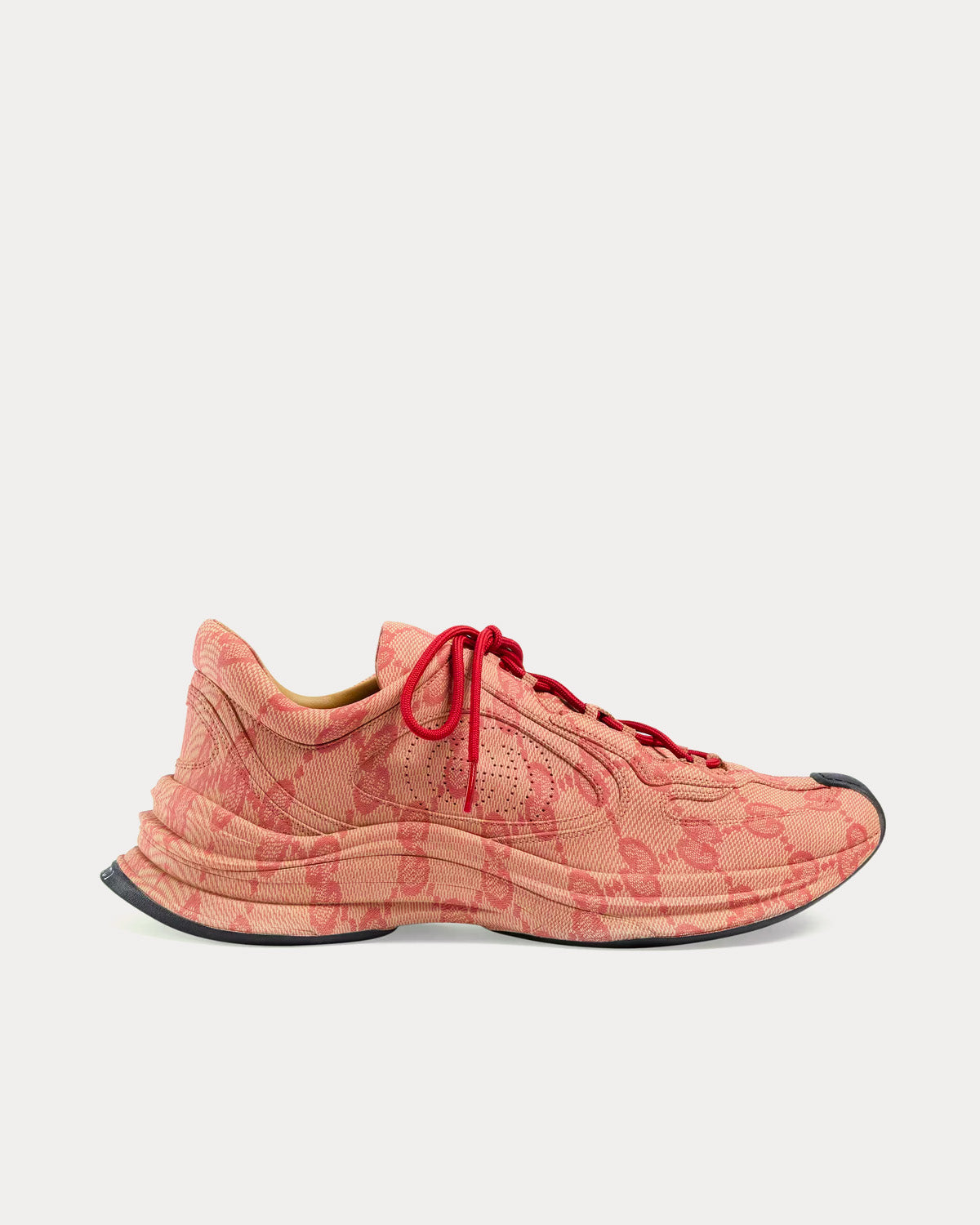 Gucci Run GG Print Beige / Hibiscus Red Low Top Sneakers - 1