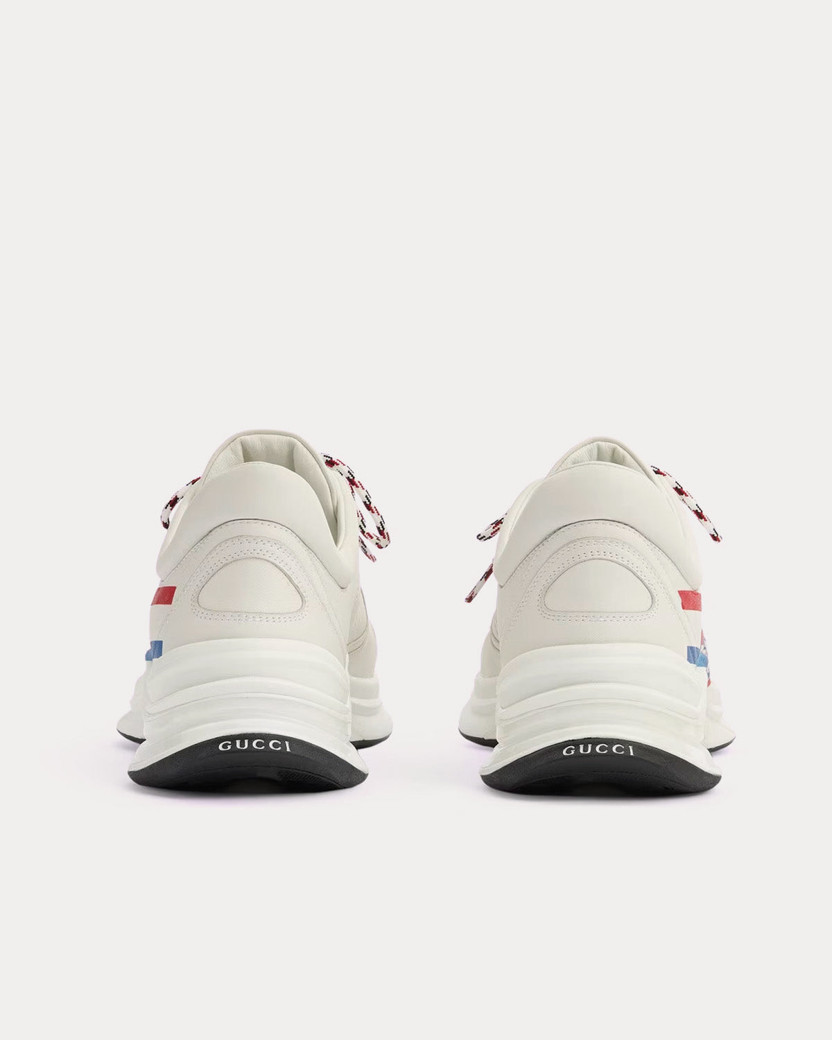 Gucci Run Logo Print Leather White Low Top Sneakers - 4