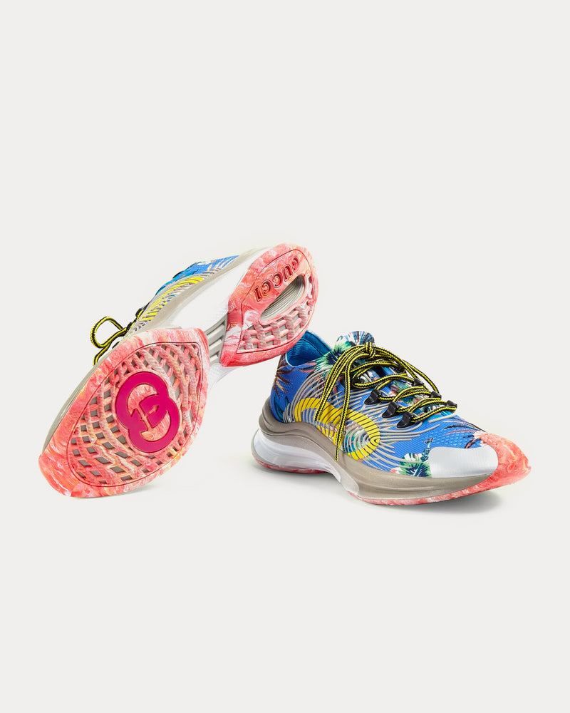 Gucci Run Floral Print Multicolour Low Top Sneakers - 4