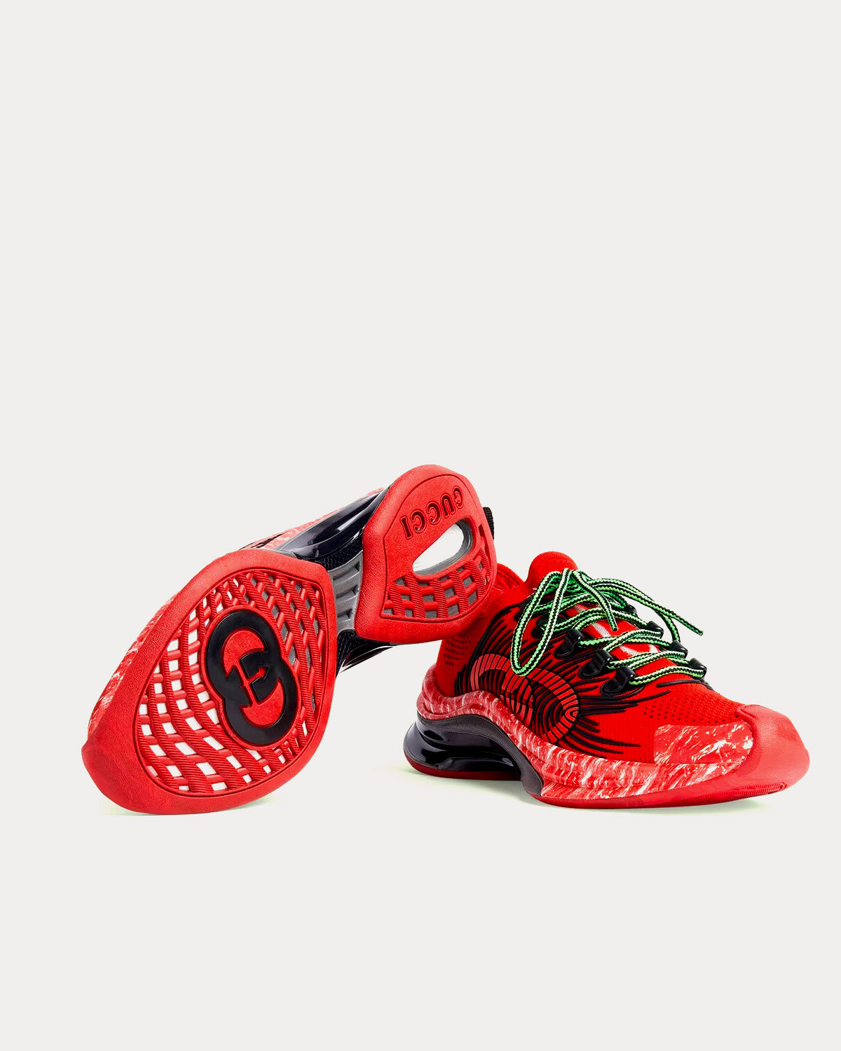 Gucci Run Technical Knit Fabric Red Running Shoes - 5