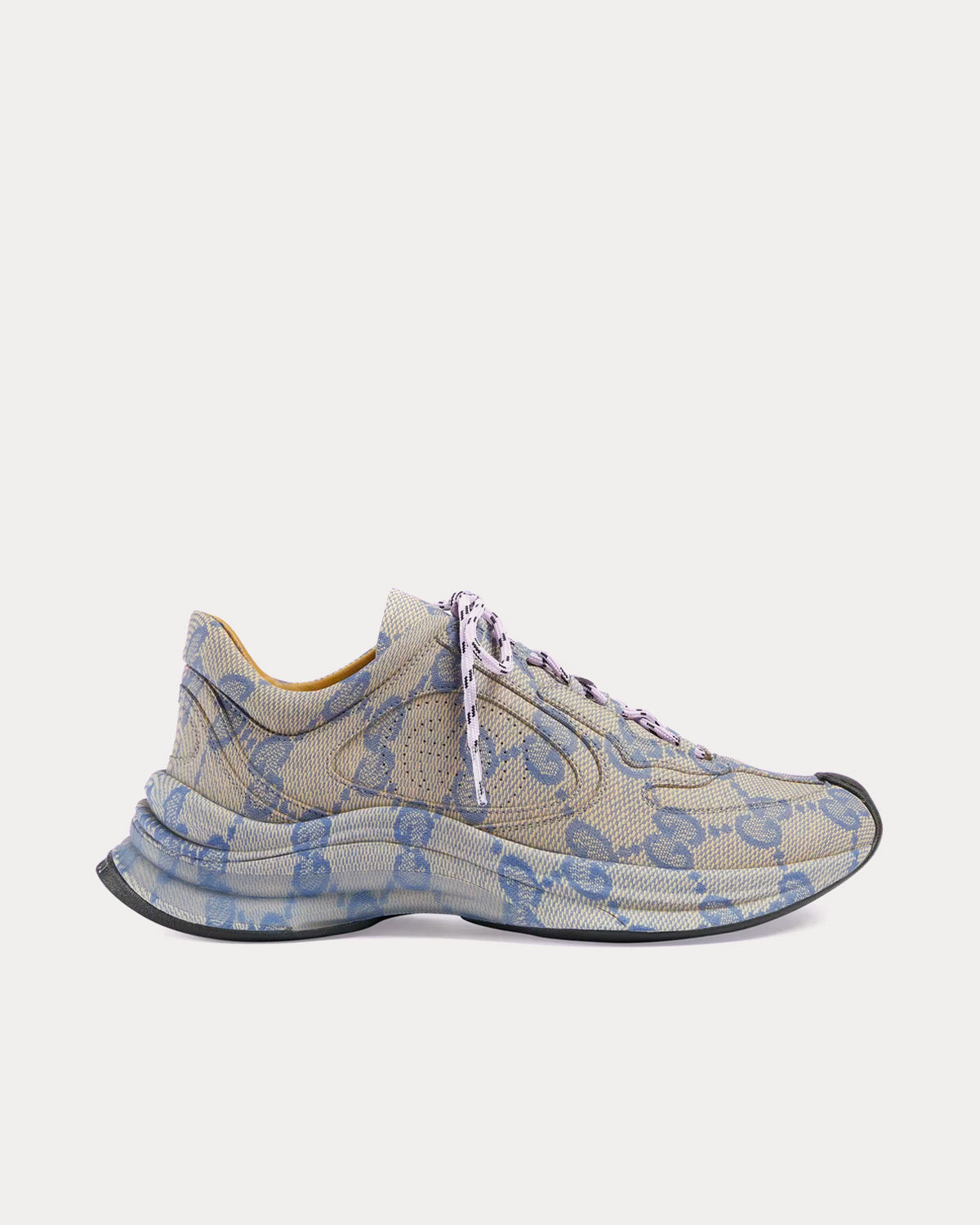 Gucci Run GG Print Beige / Blue Low Top Sneakers - 1