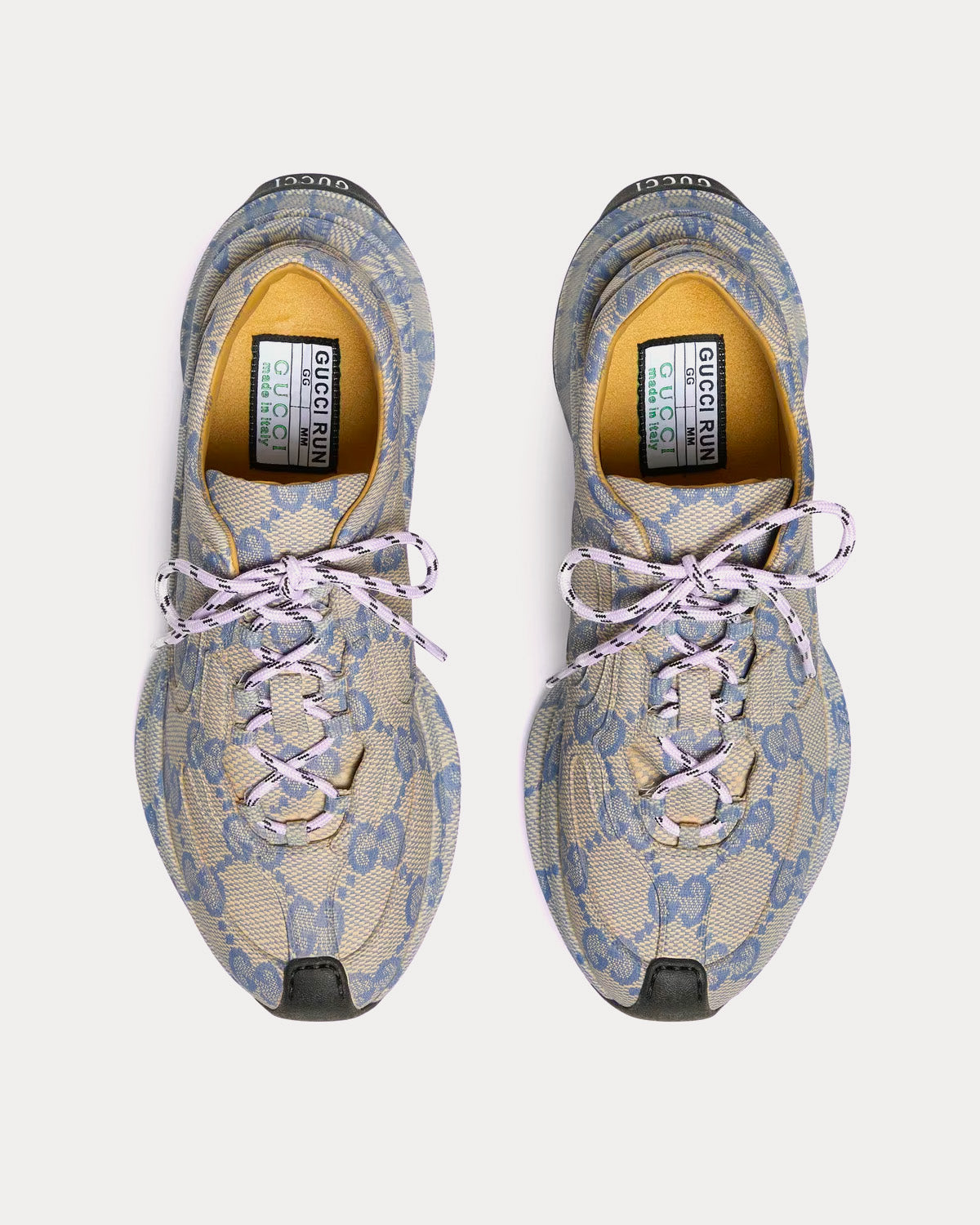 Gucci Run GG Print Beige / Blue Low Top Sneakers - 2