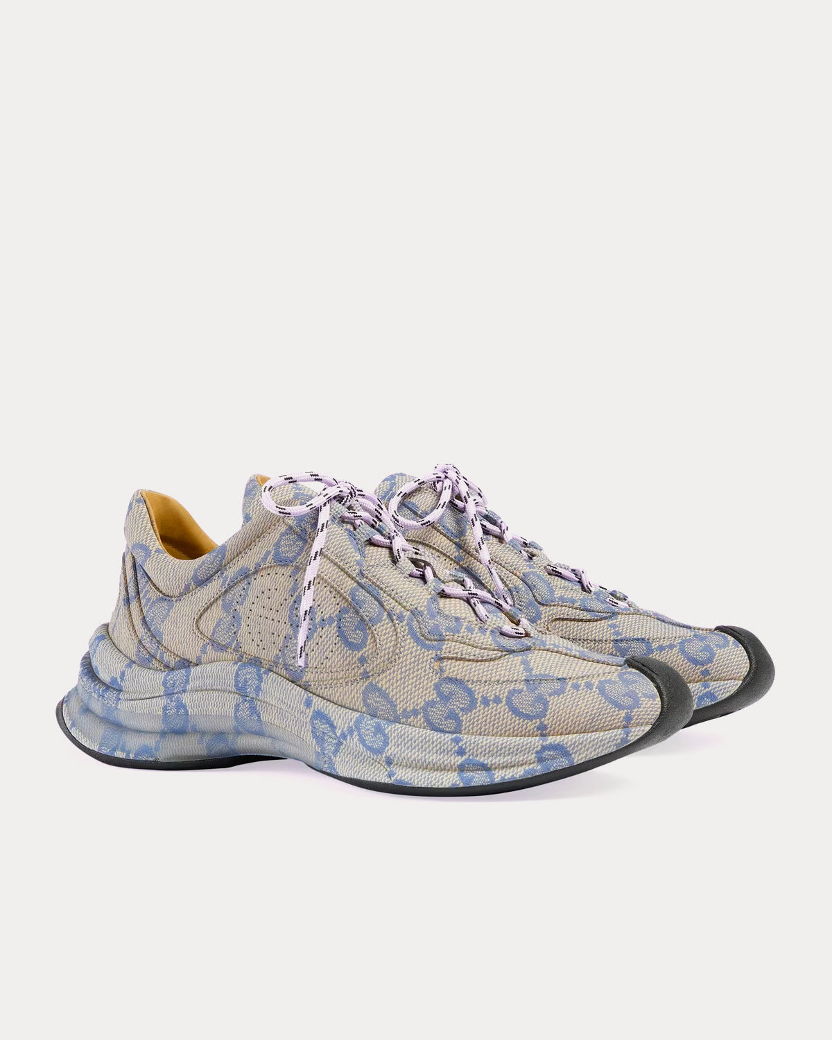 Gucci Run GG Print Beige / Blue Low Top Sneakers - 3