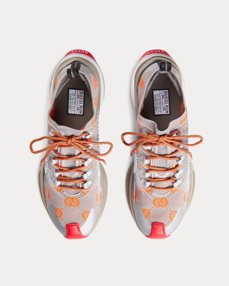 Gucci Run Orange / White Fabric Low Top Sneakers - 2