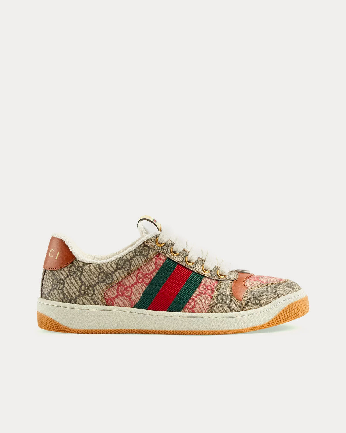 Gucci Screener GG Supreme Canvas & Leather Beige Low Top Sneakers - 1