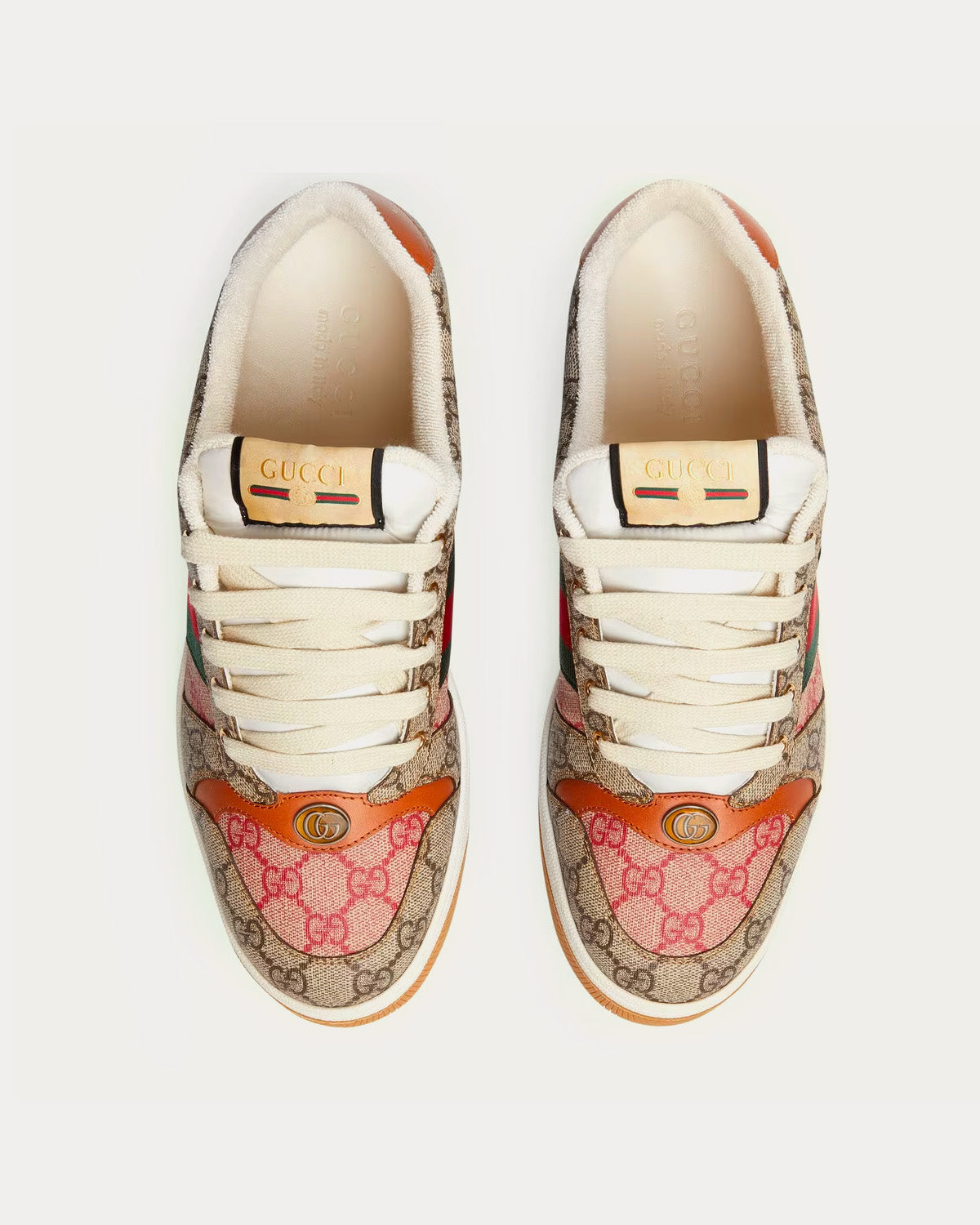 Gucci Screener GG Supreme Canvas & Leather Beige Low Top Sneakers - 2