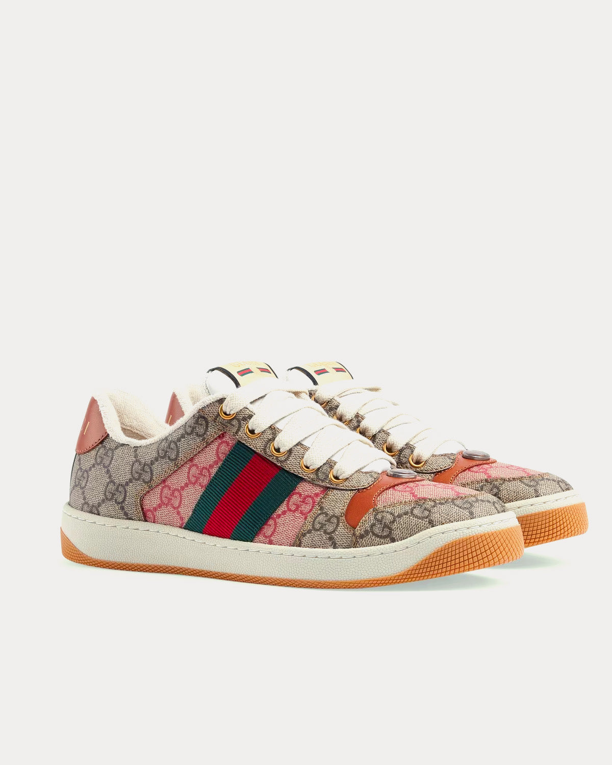 Gucci Screener GG Supreme Canvas & Leather Beige Low Top Sneakers - 3