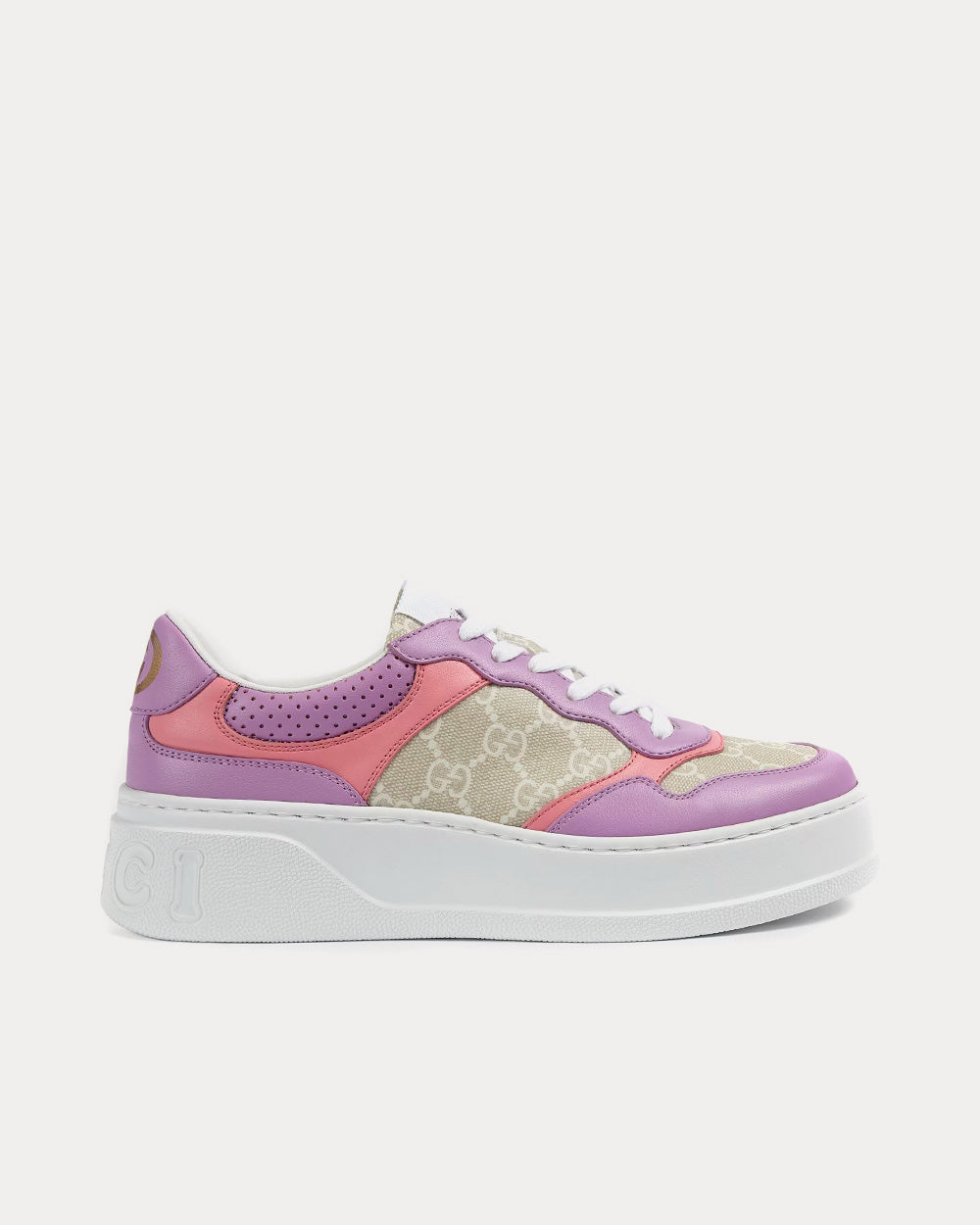 Gucci GG Supreme Canvas Pink Purple Low Top Sneakers Sneak in Peace