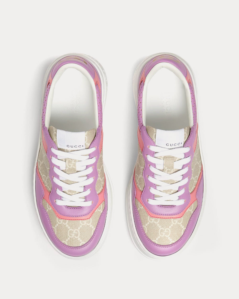 Gucci GG Supreme Canvas Pink / Purple Low Top Sneakers - 2