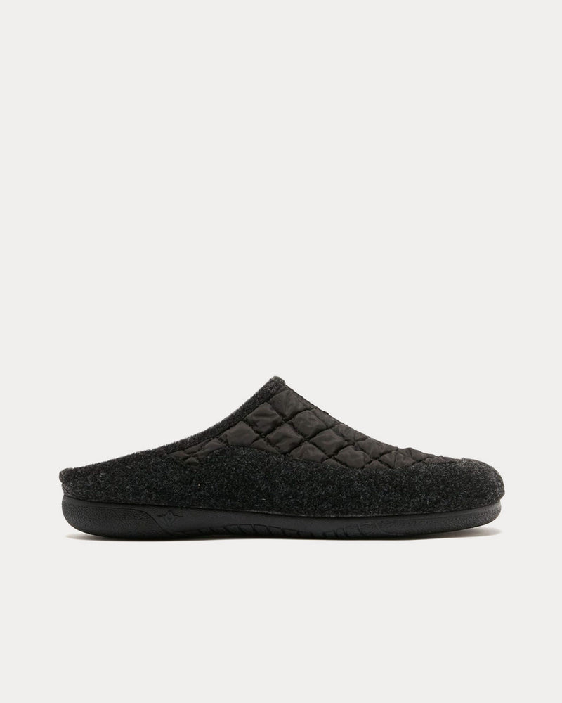 Gurus Room House Mule Black Slip Ons - 1