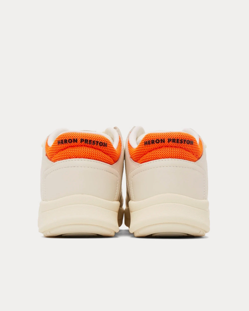 Heron Preston Lace-Up Leather Off-White / Orange Low Top Sneakers - 3