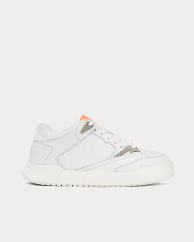 Heron Preston Panelled Buffed Leather White / Cream Low Top Sneakers