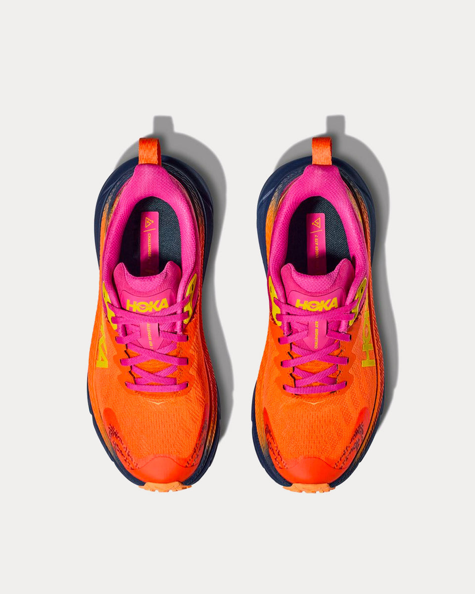 Hoka Challenger 7 GORE-TEX Vibrant Orange / Pink Yarrow Running Shoes ...
