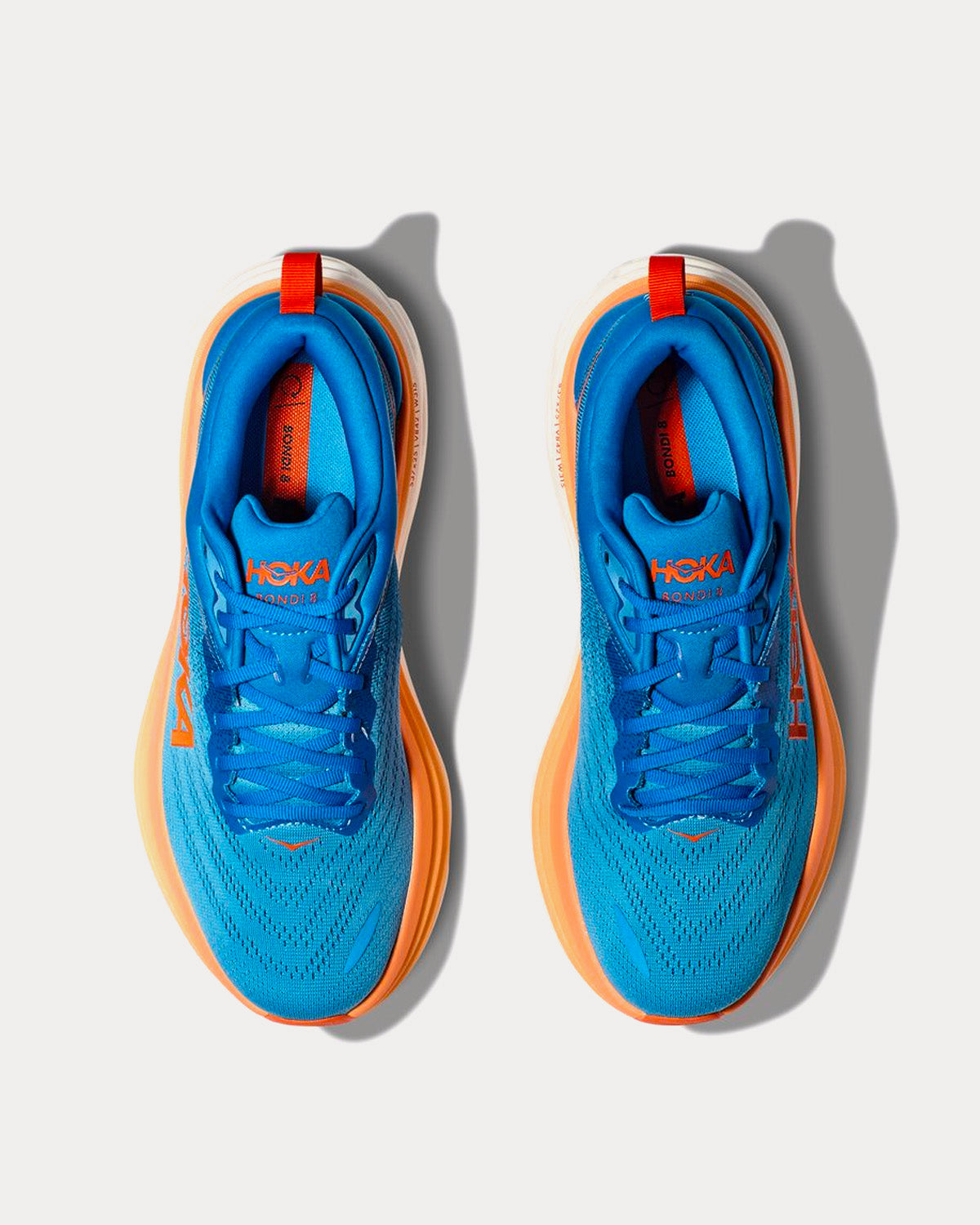 Hoka - Bondi 8 Coastal Sky / Vibrant Orange Running Shoes