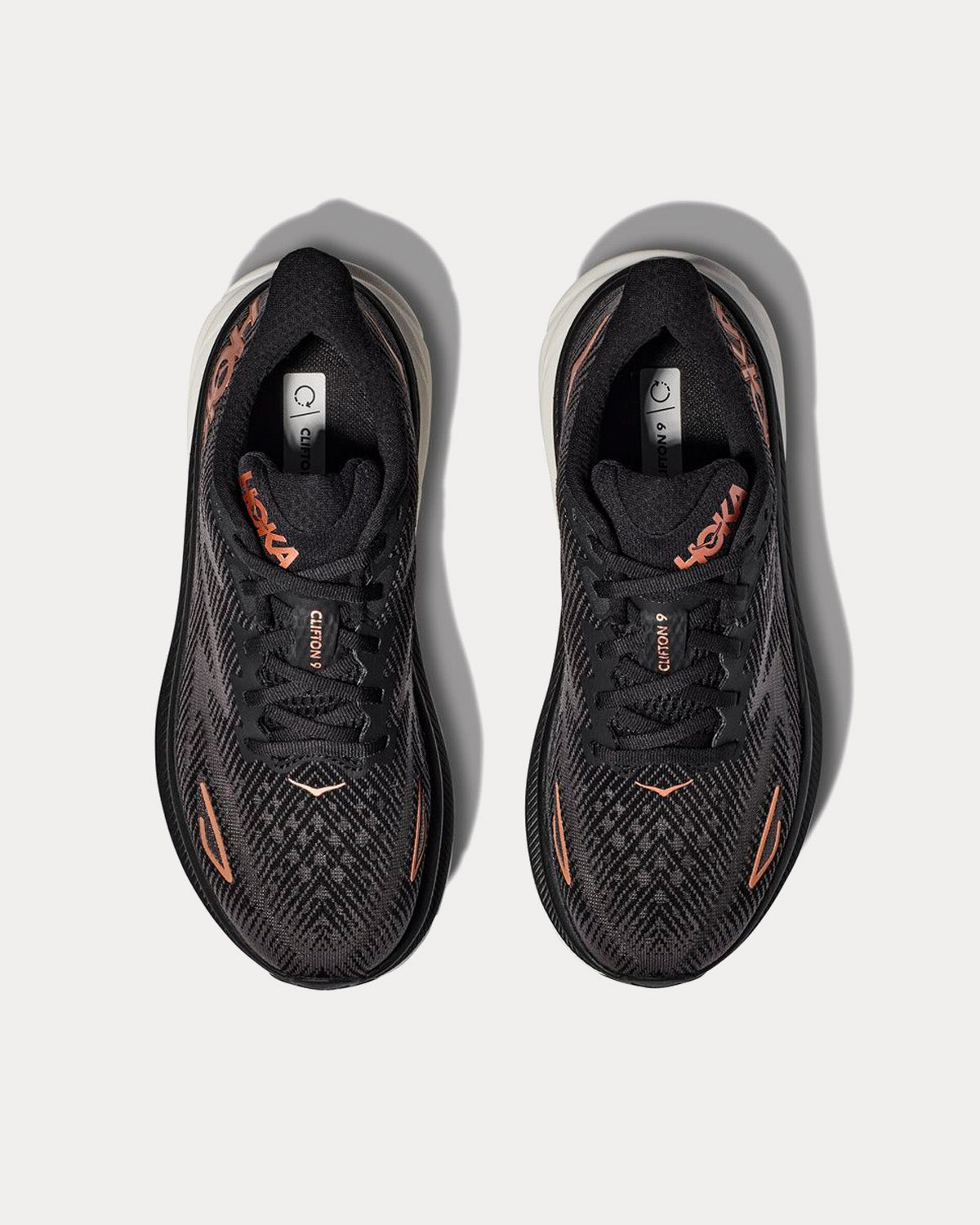 Hoka Clifton 9 Black / Copper Running Shoes - 2