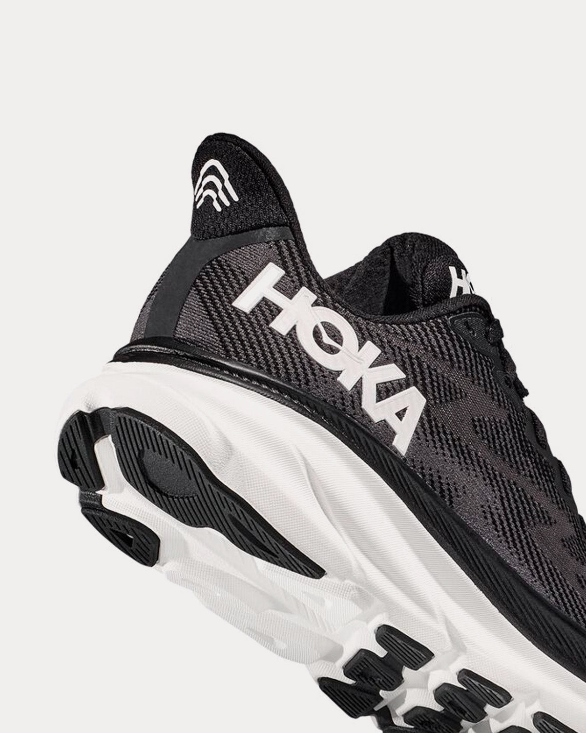 Hoka Clifton 9 Black / White Running Shoes - 3