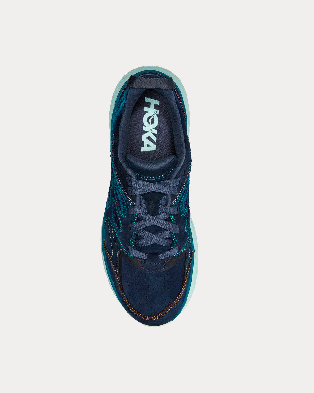 Hoka Clifton L Embroidery Outer Space / Blue Coral Running Shoes - 2