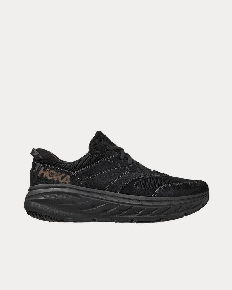 Hoka x Engineered Garments Bondi L Black Cow Hair Running Shoes - 1