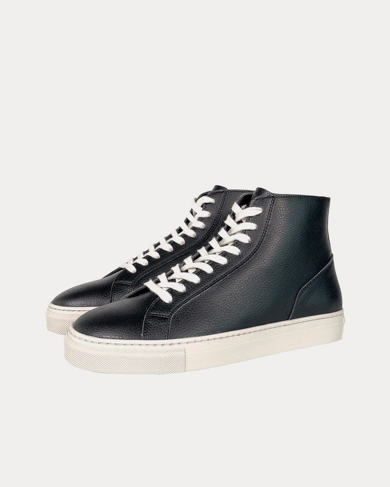 Humans Are Vain Visby V2 Sustainable Vegan Leather Black High Top Sneakers - 3