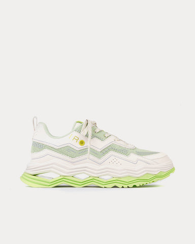 IRO Wave Chunky White / Green Low Top Sneakers