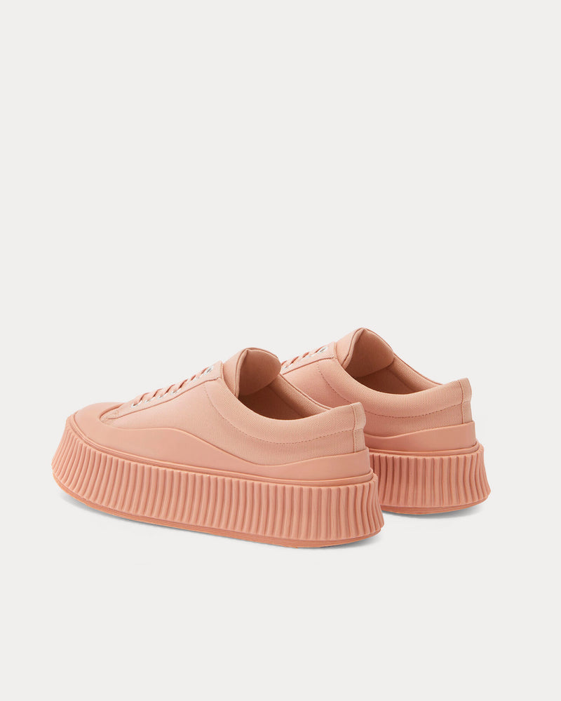 Jil Sander Platform Canvas Pastel Brown Low Top Sneakers - 4