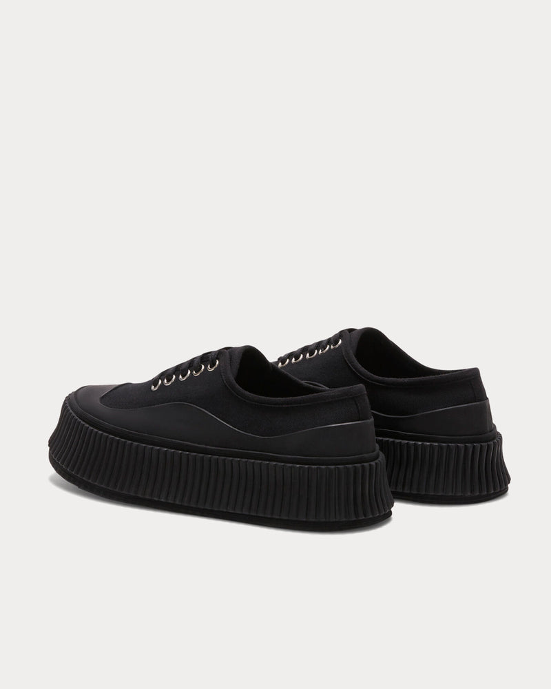 Jil Sander Oxford Canvas Black Low Top Sneakers - 4