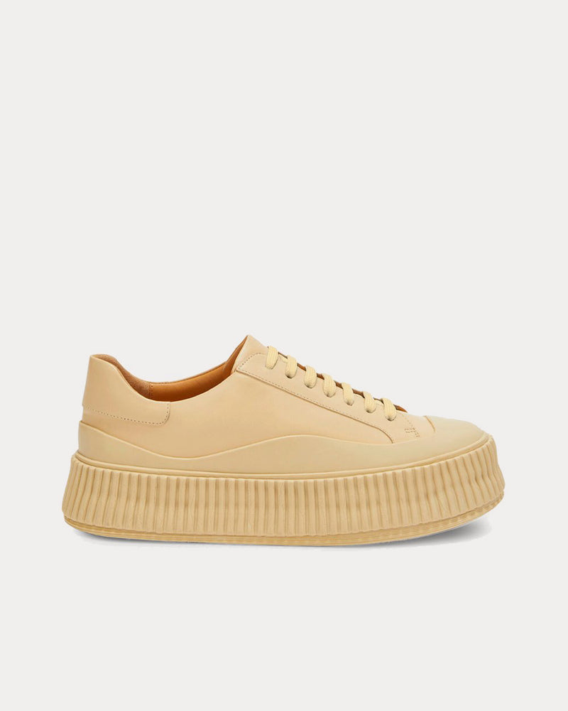 Jil Sander Platform Sole Beige Low Top Sneakers - 1