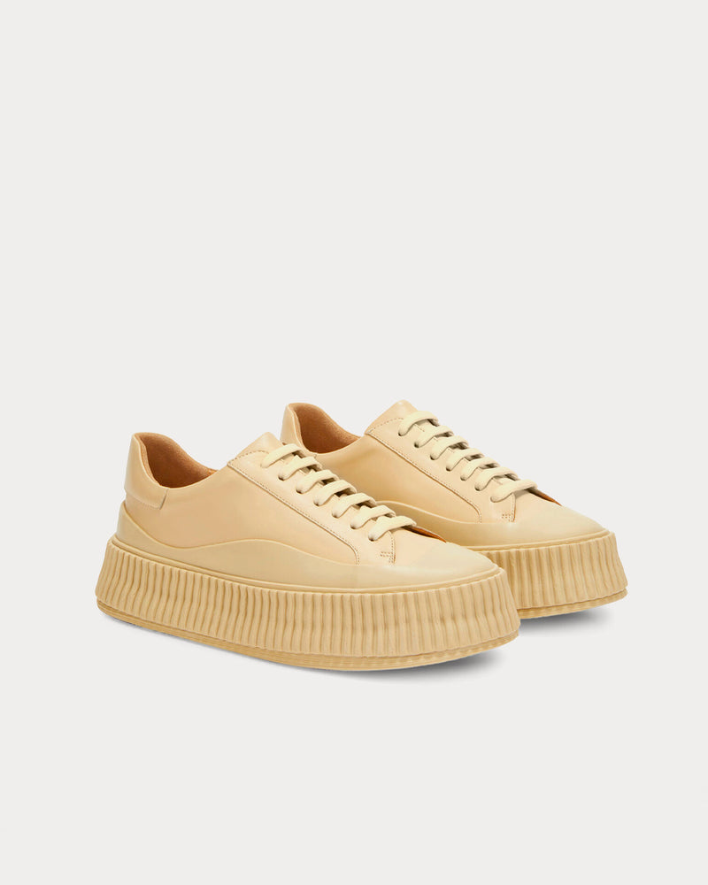 Jil Sander Platform Sole Beige Low Top Sneakers - 3