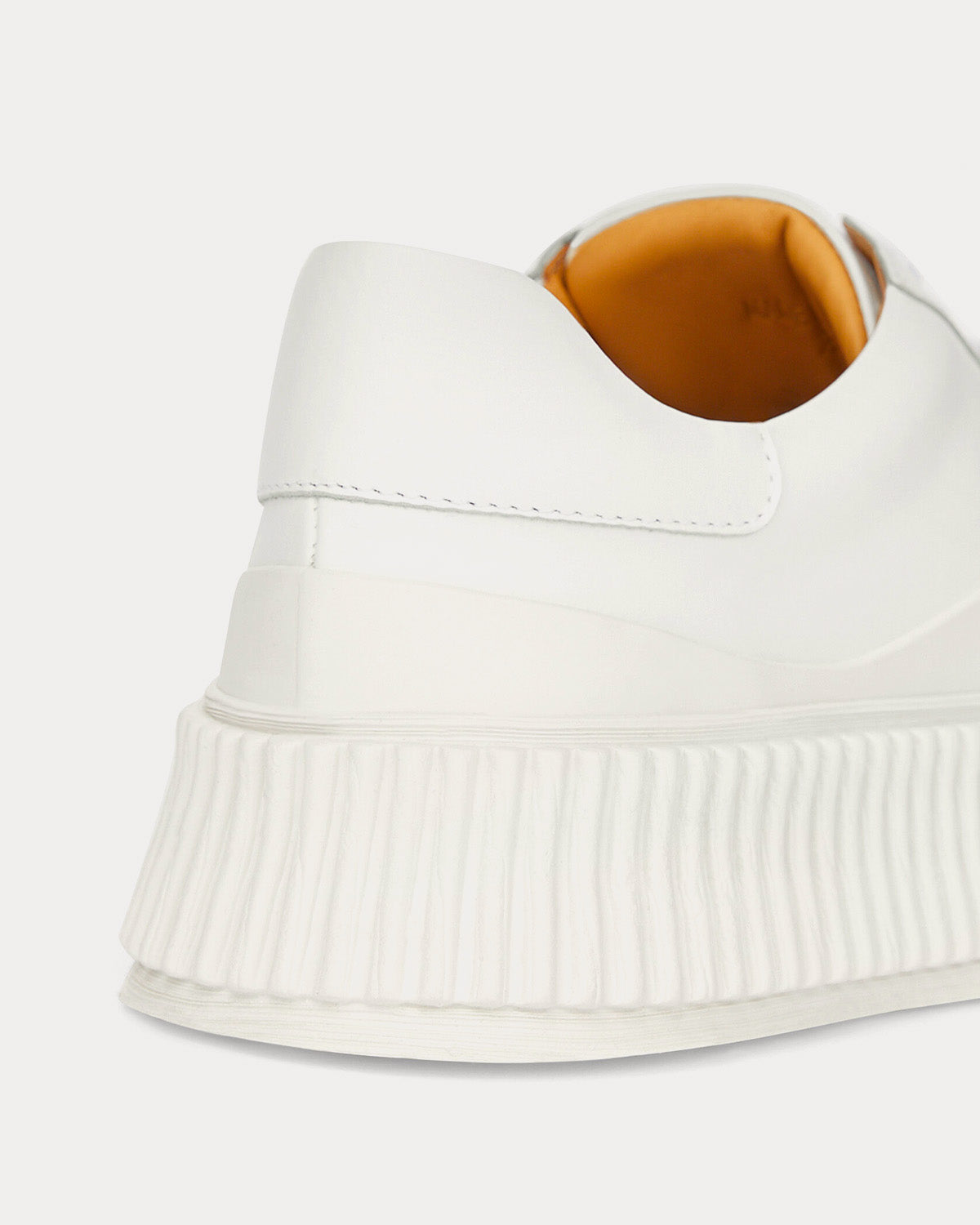 Jil Sander Platform Leather White Low Top Sneakers - 4