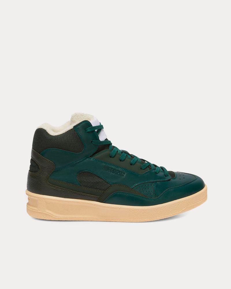 Jil Sander Basket Dark Green High Top Sneakers - 1