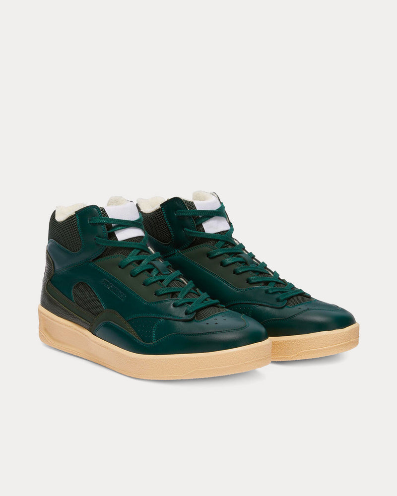 Jil Sander Basket Dark Green High Top Sneakers - 3