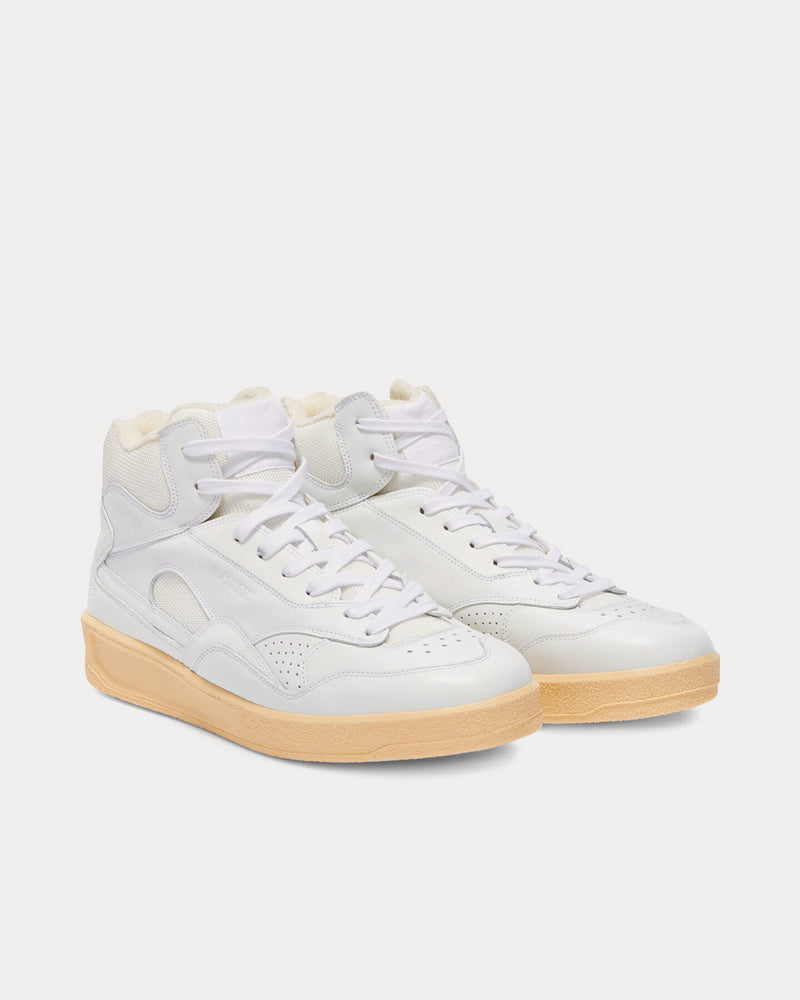 Jil Sander Basket White High Top Sneakers - 3