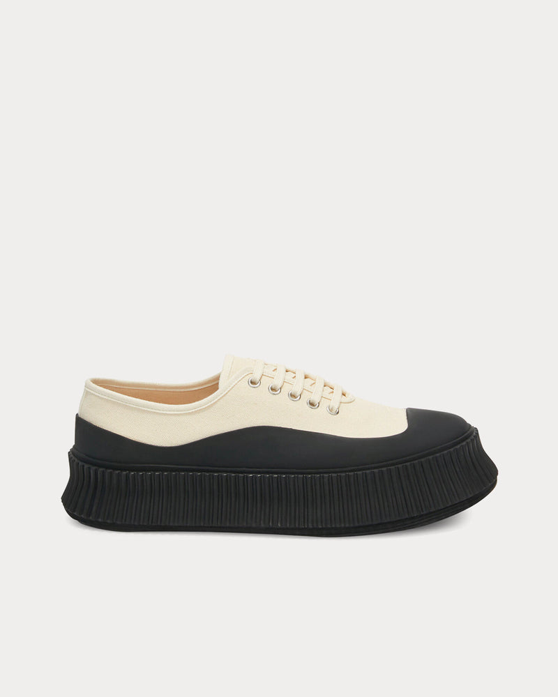 Jil Sander Canvas Natural Low Top Sneakers - 1