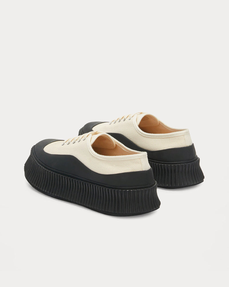 Jil Sander Canvas Natural Low Top Sneakers - 4