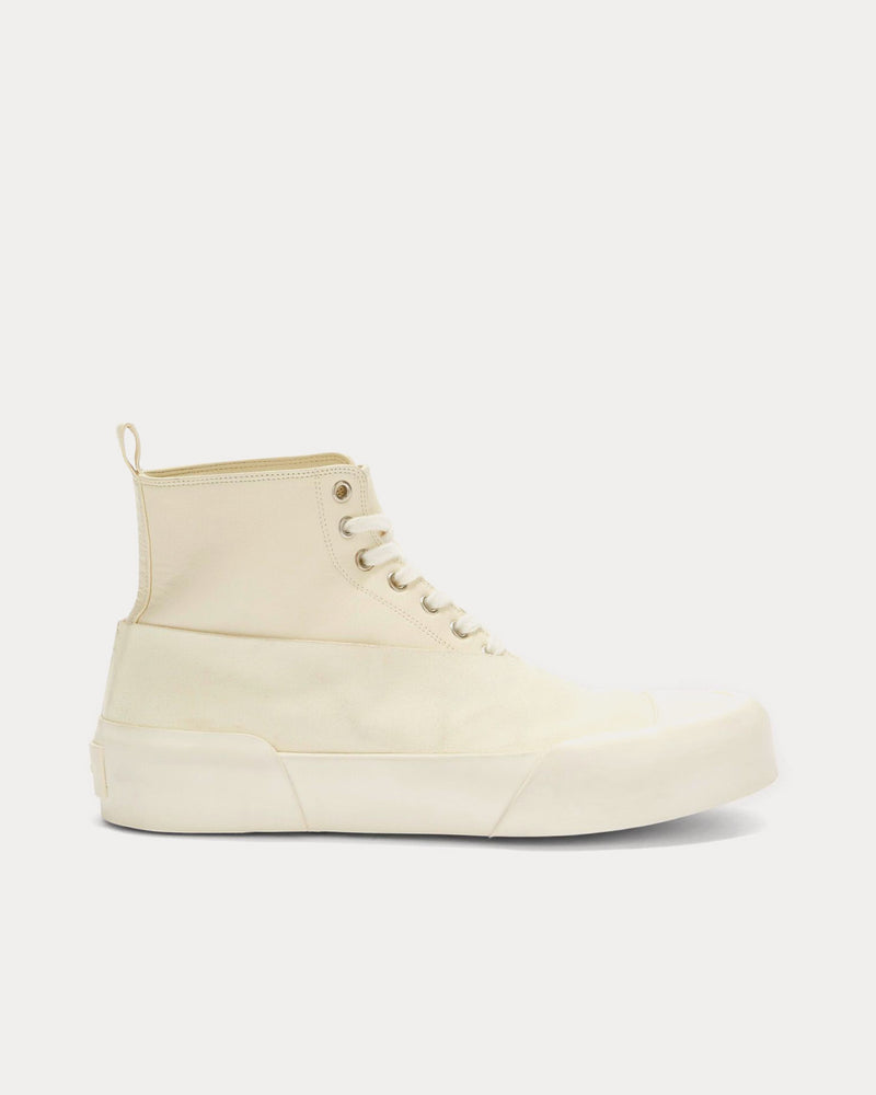 Jil Sander Leather Beige High Top Sneakers - 1