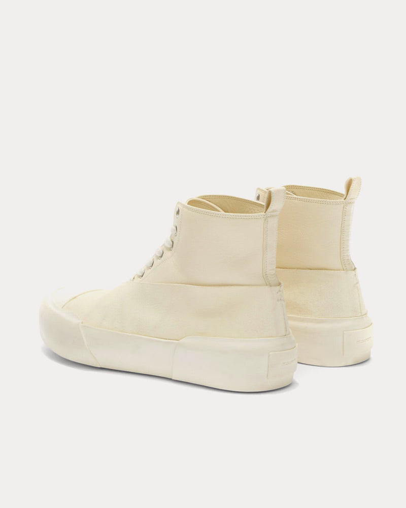 Jil Sander Leather Beige High Top Sneakers - 4