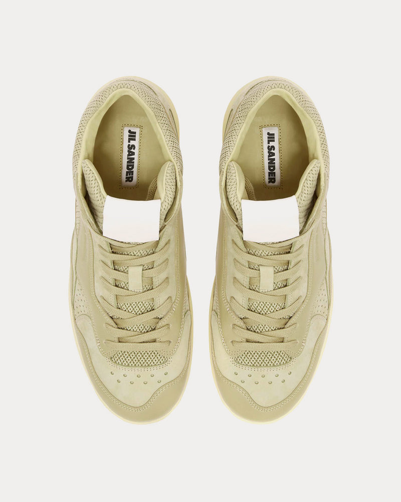 Jil Sander Basket Logo-Embossed Almond High Top Sneakers - 2