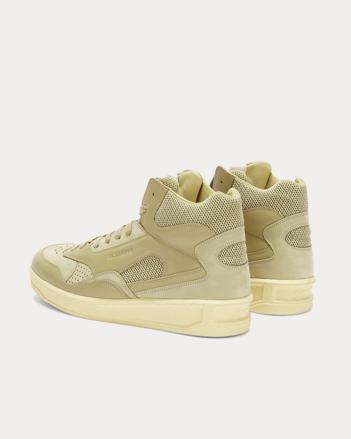 Jil Sander Basket Logo-Embossed Almond High Top Sneakers - 4