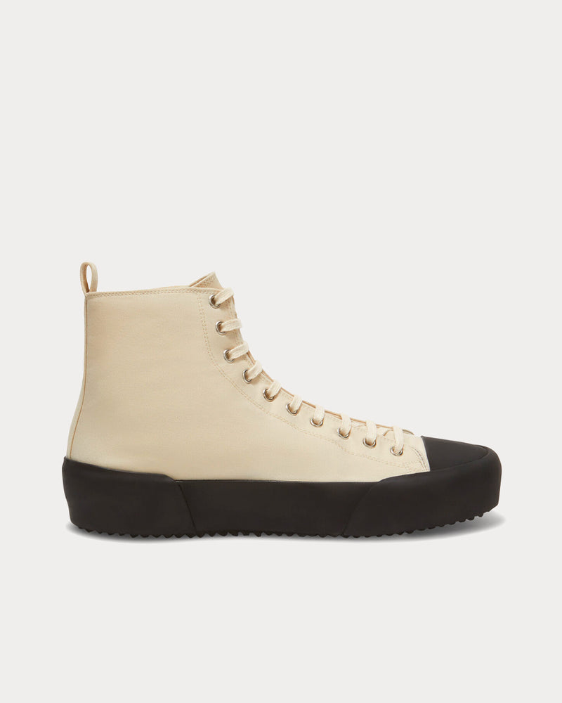 Jil Sander Canvas Natural High Top Sneakers - 1